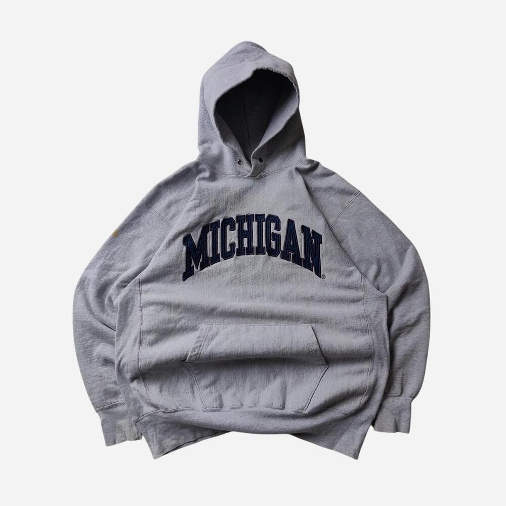 90s University Sportswear heavyweight grey Michigan hoodie